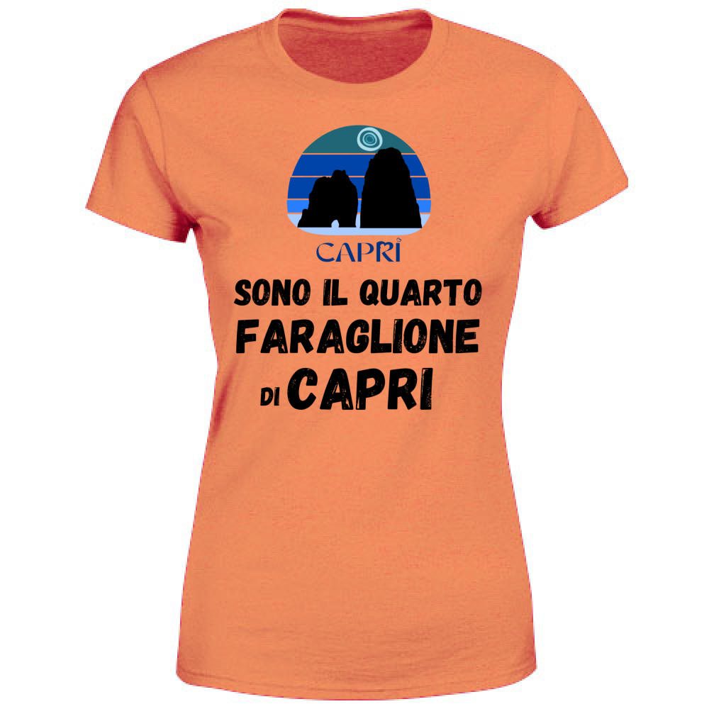 T-Shirt Donna SONO IL QUARTO FARAGLIONE DI CAPRI SCRITTA NERA
