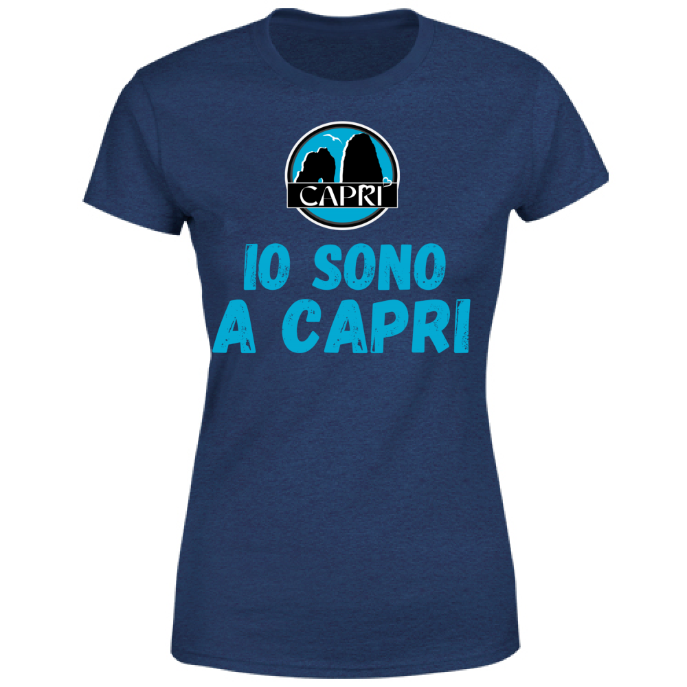 Women's T-Shirt I AM IN CAPRI BLUE WRITING
