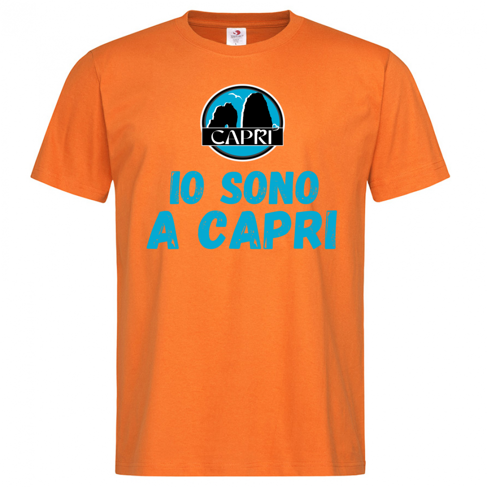 T-Shirt Men Premium IO SONO A CAPRI SCRITTA AZZURRA