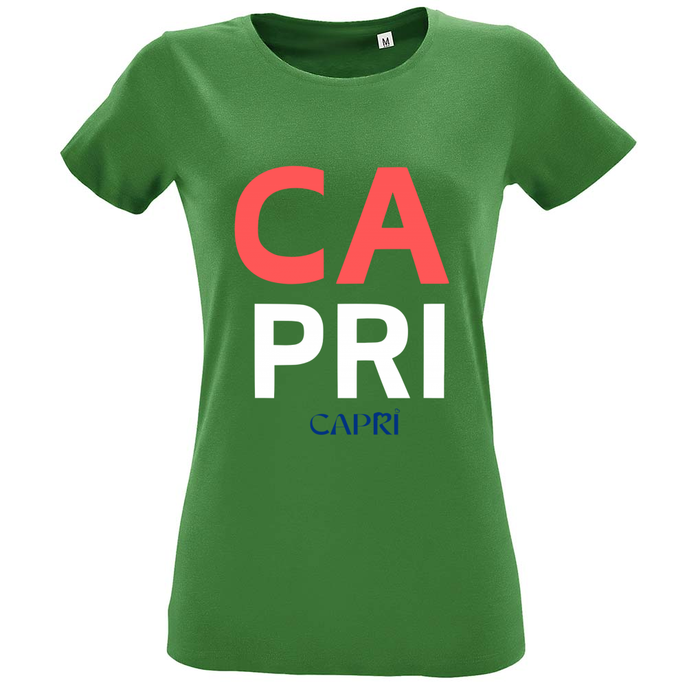 T-Shirt Women Fit CAPRI DESIGN SCRITTA ROSSA