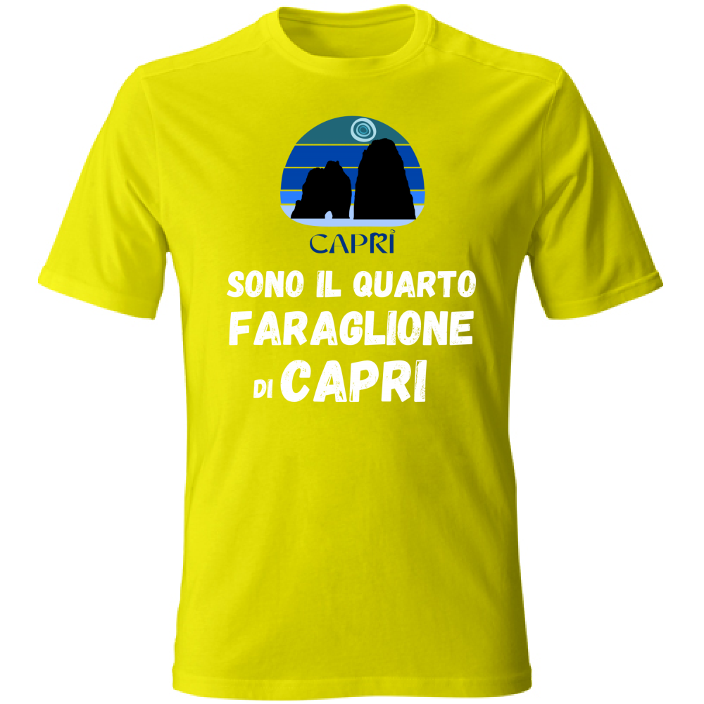 T-Shirt Unisex SONO IL QUARTO FARAGLIONE DI CAPRI SCRITTA BIANCA