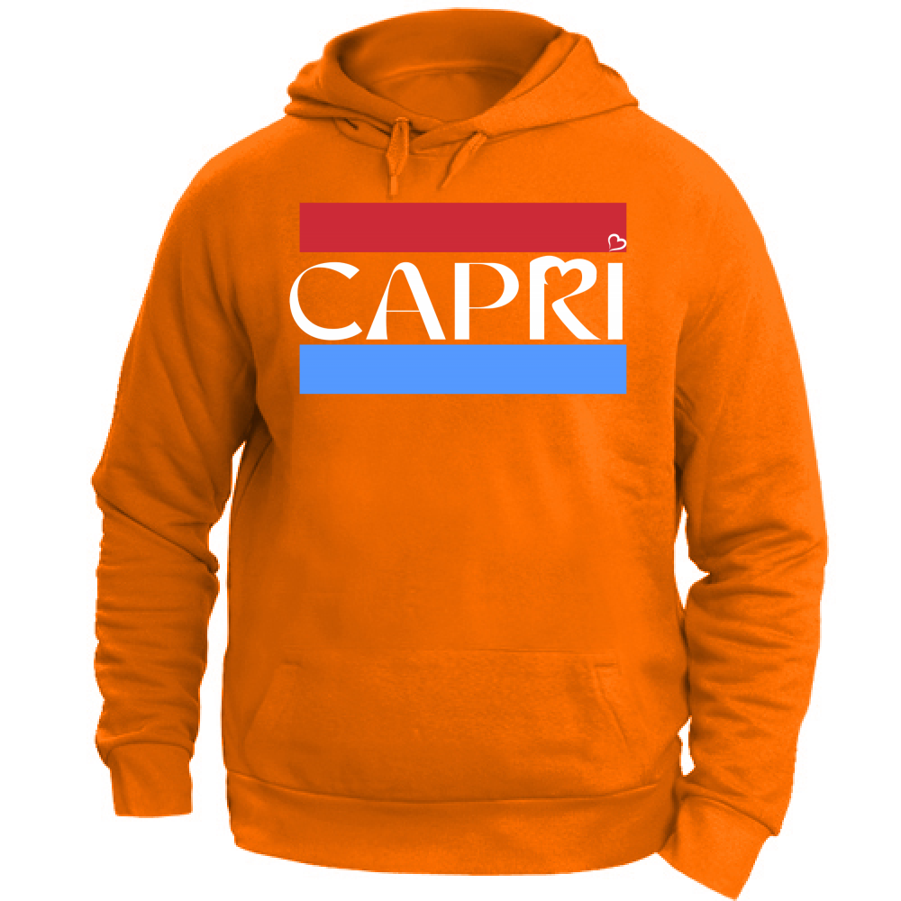 Felpa Unisex con Cappuccio CAPRI FASCIA ROSSO BLUE BIANCO