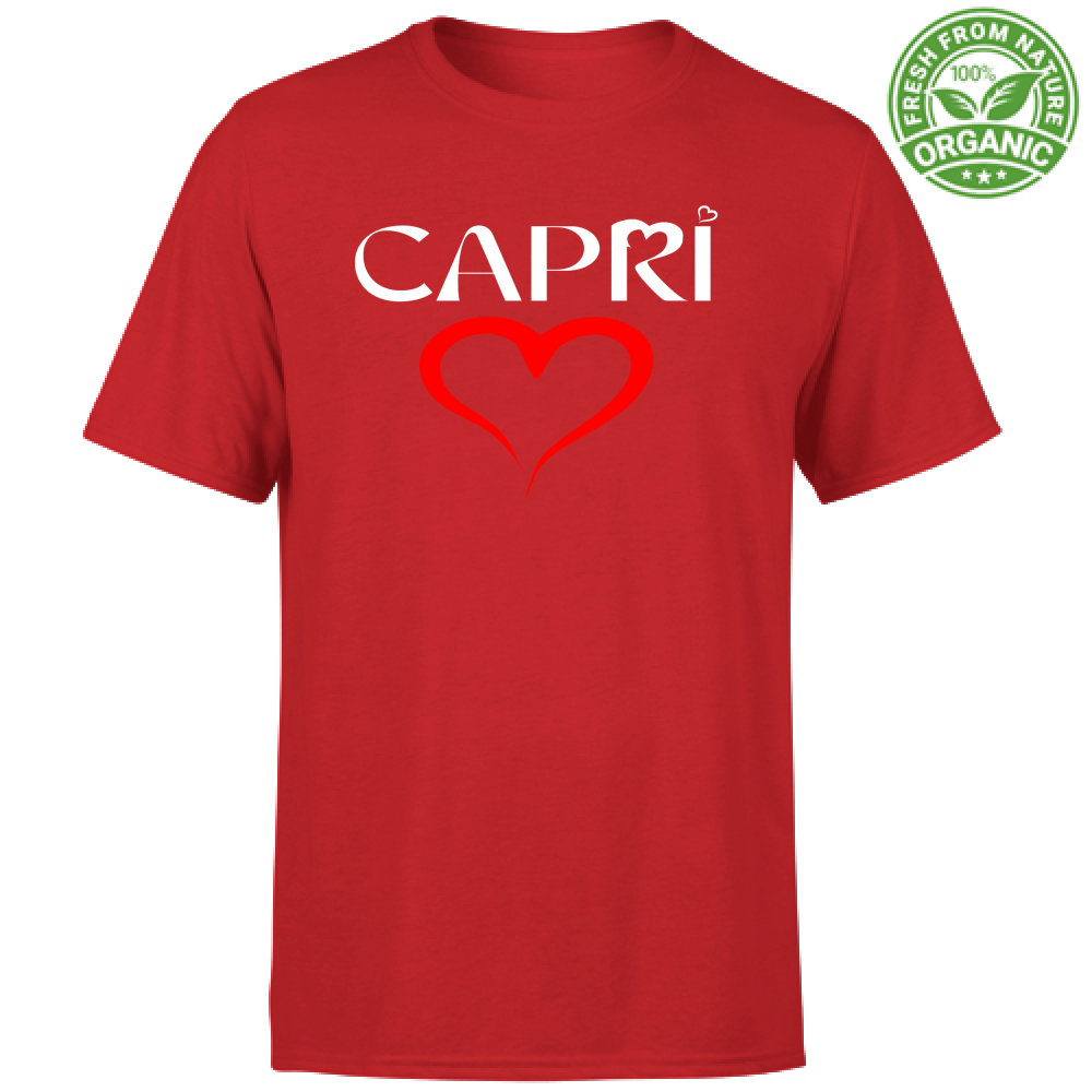 Organic T-Shirt Kids HEART CAPRI RED
