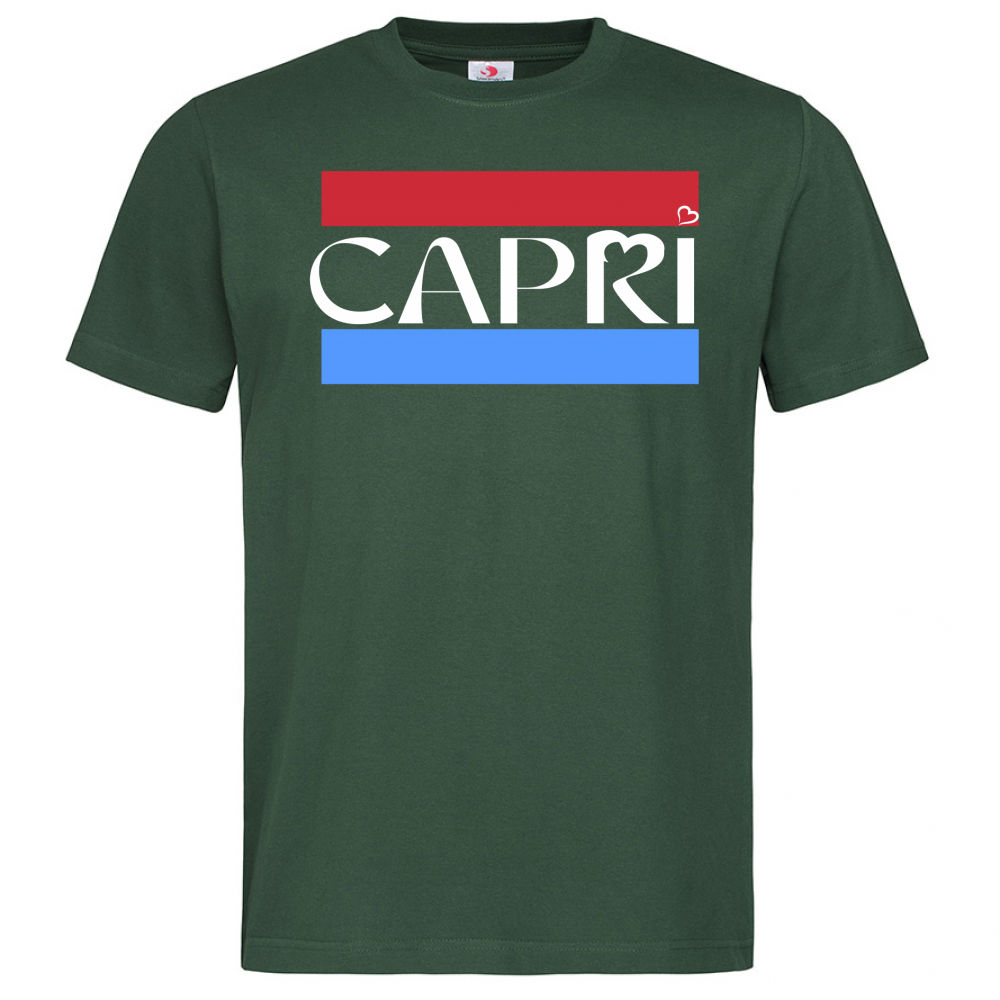 T-Shirt Men Premium CAPRI FASCIA ROSSO BLUE BIANCO