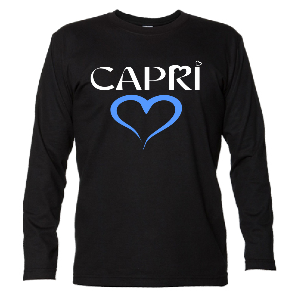 T-Shirt Unisex Manica Lunga CAPRI CUORE AZZURRO