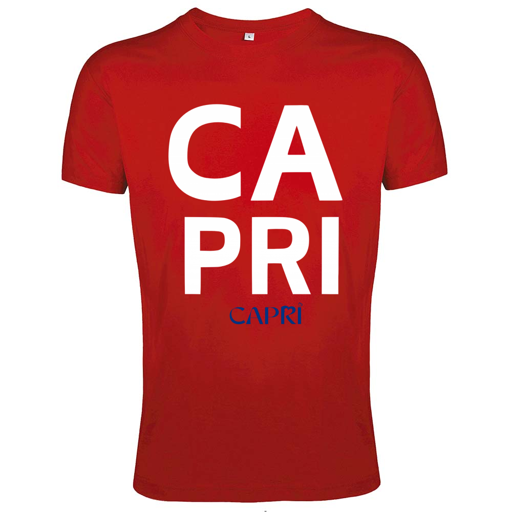 T-Shirt Men Fit CAPRI DESIGN SCRITTA BIANCA