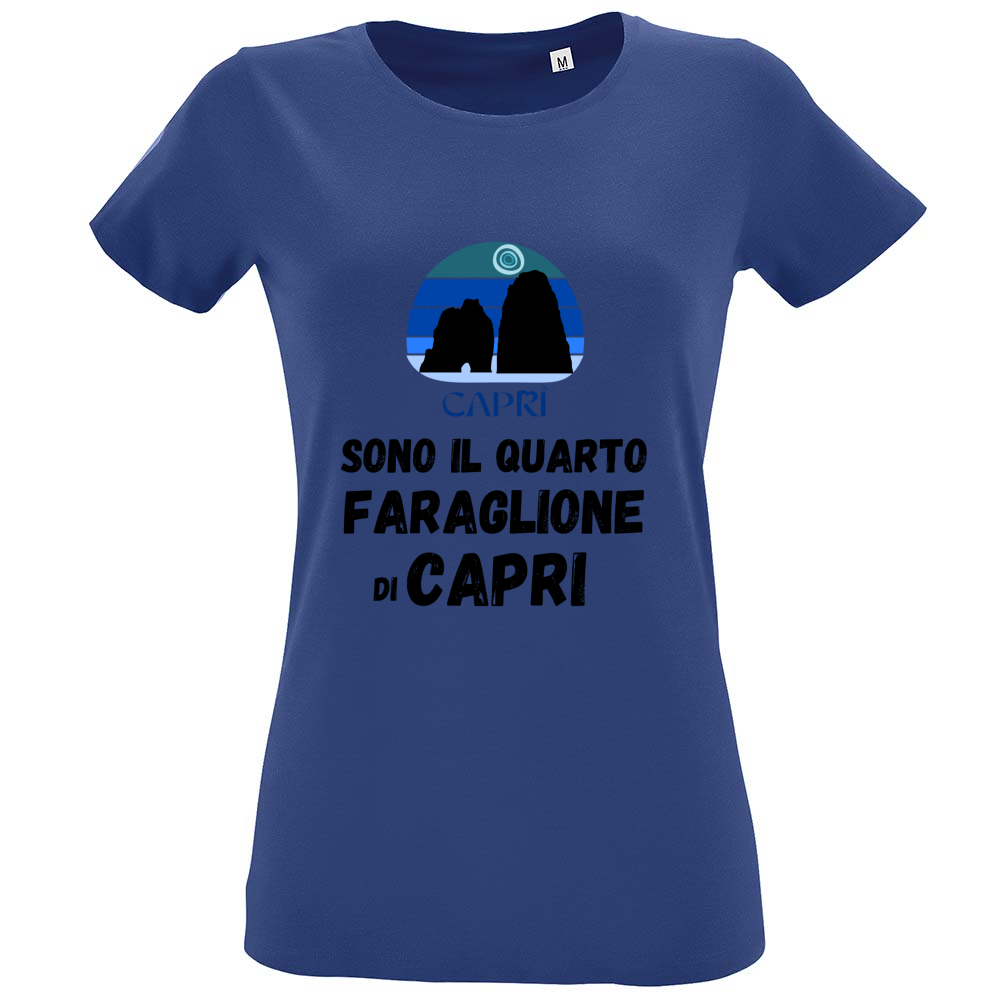 T-Shirt Women Fit SONO IL QUARTO FARAGLIONE DI CAPRI SCRITTA NERA
