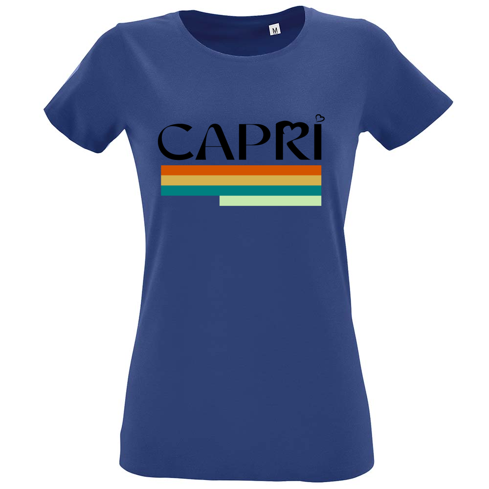 T-Shirt Women Fit CAPRI TECNICOLOR SCRITTA NERA