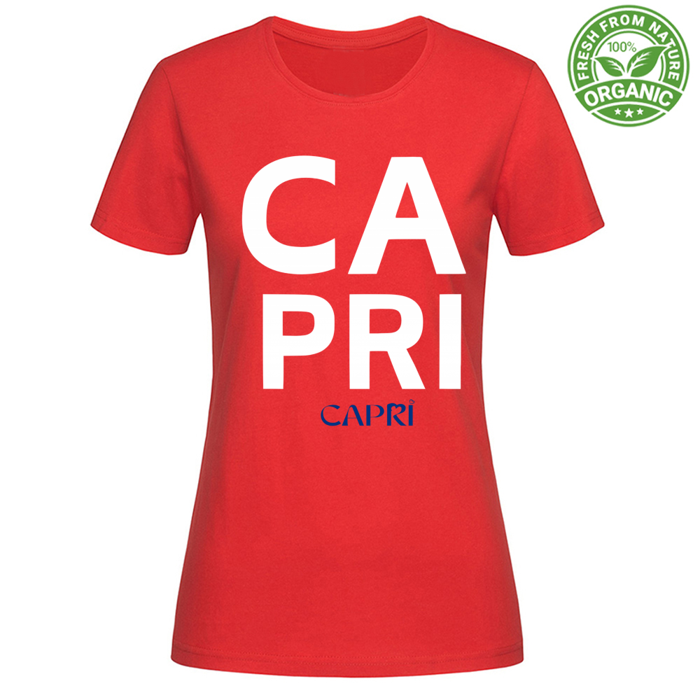 T-Shirt Woman Organic CAPRI DESIGN SCRITTA BIANCA