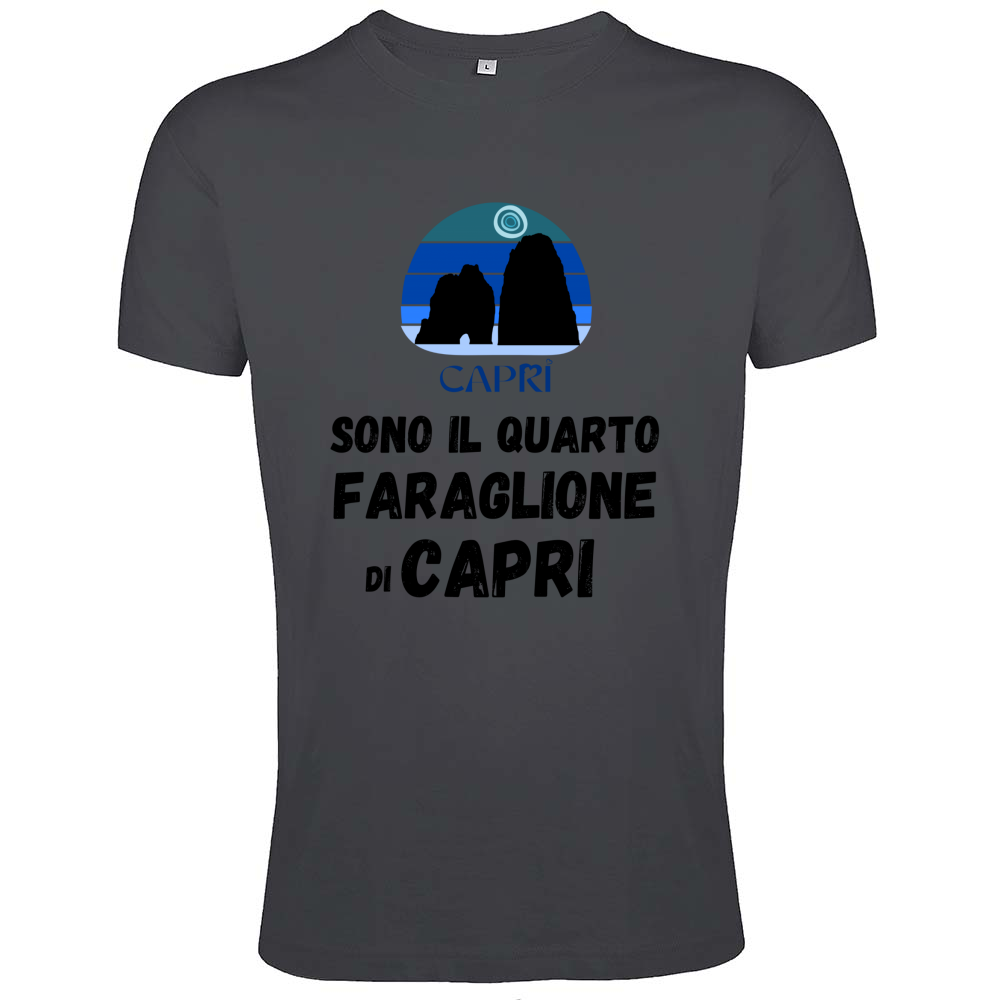 T-Shirt Men Fit SONO IL QUARTO FARAGLIONE DI CAPRI SCRITTA NERA
