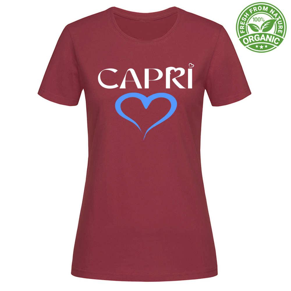 T-Shirt Woman Organic CAPRI CUORE AZZURRO