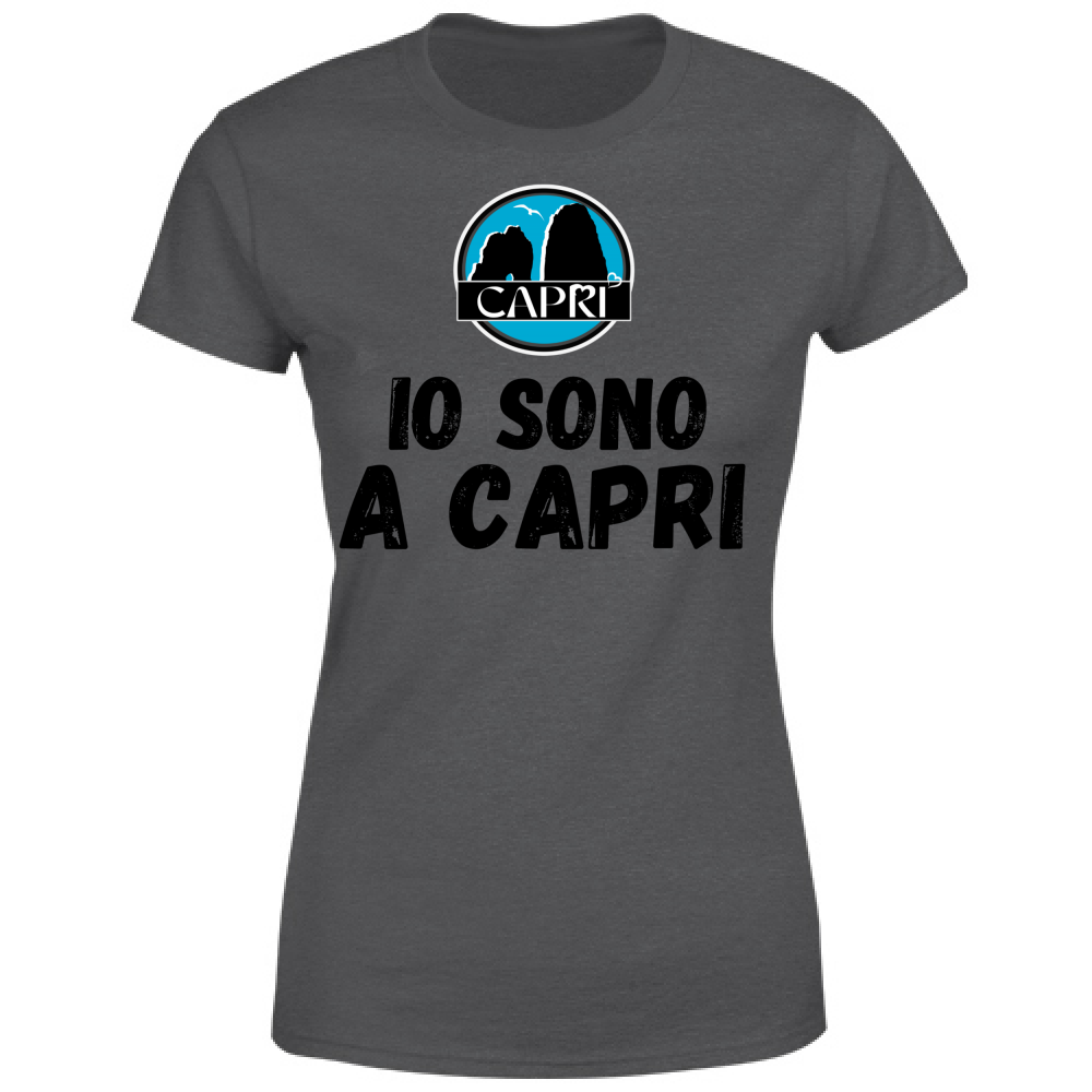T-Shirt Donna IO SONO A CAPRI SCRITTA NERA