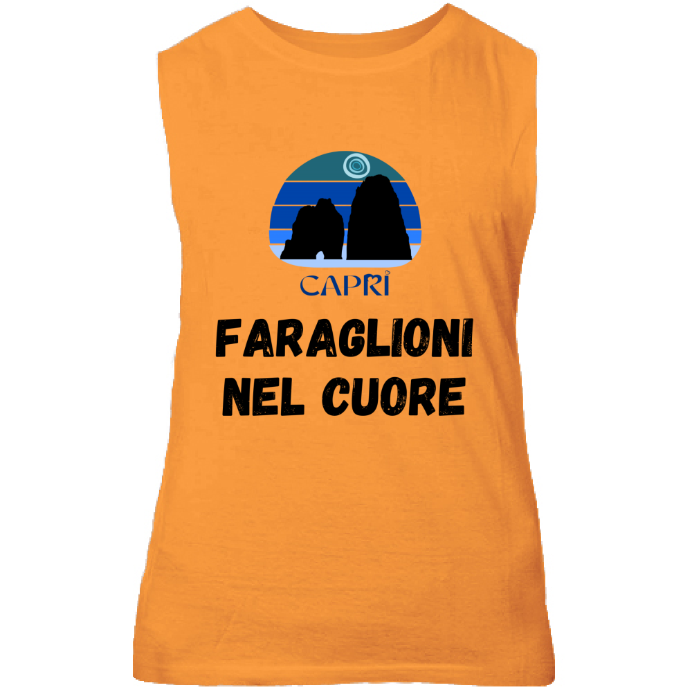 Canotta Unisex FARAGLIONI DI CAPRI NEL CUORE SCRITTA NERA