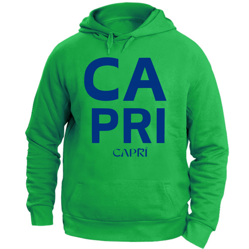Felpa Unisex con Cappuccio CAPRI DESIGN SCRITTA BLUE