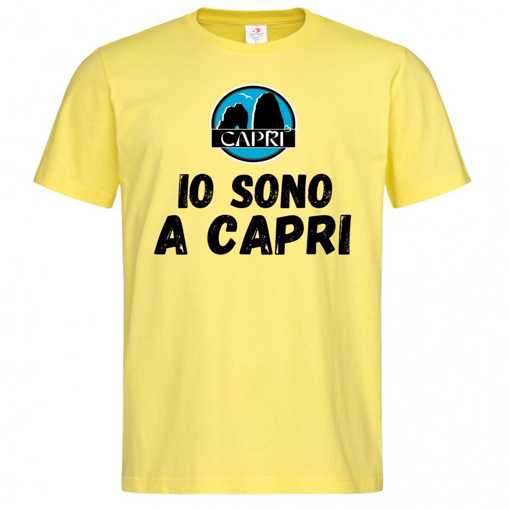 T-Shirt Men Premium IO SONO A CAPRI SCRITTA NERA
