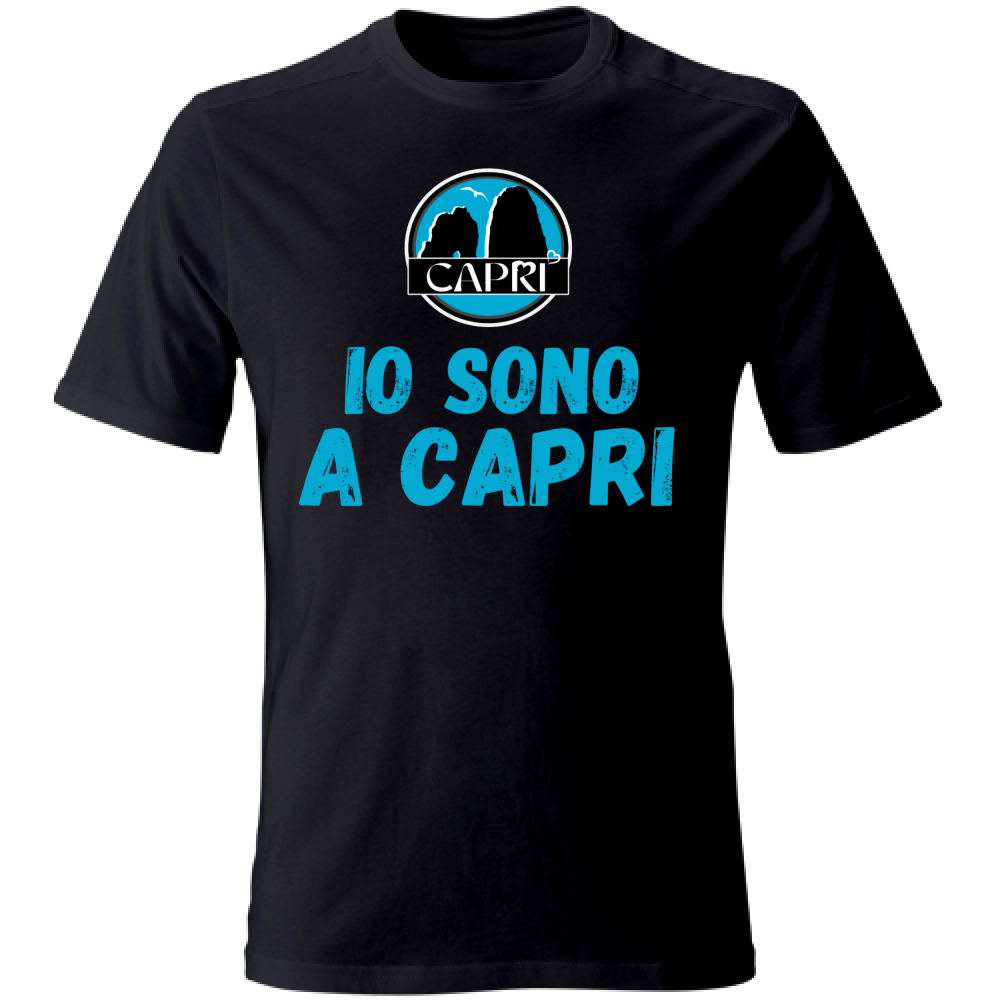 T-Shirt Bambino IO SONO A CAPRI SCRITTA AZZURRA