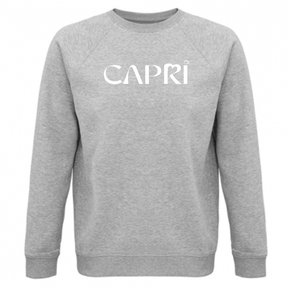 Unisex Organic Sweatshirt CAPRI MINIMAL WHITE WRITING