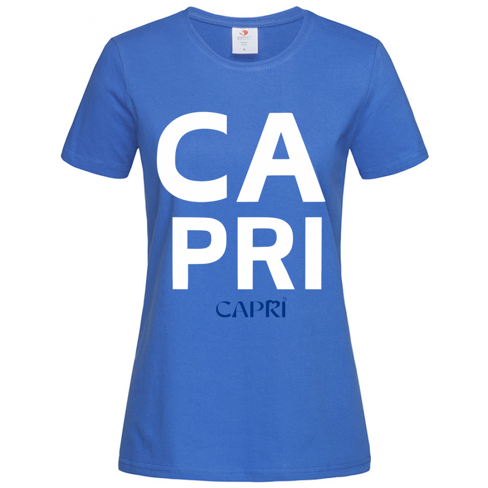 T-Shirt Women Premium CAPRI DESIGN SCRITTA BIANCA