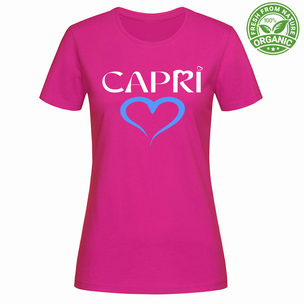 T-Shirt Woman Organic CAPRI CUORE AZZURRO