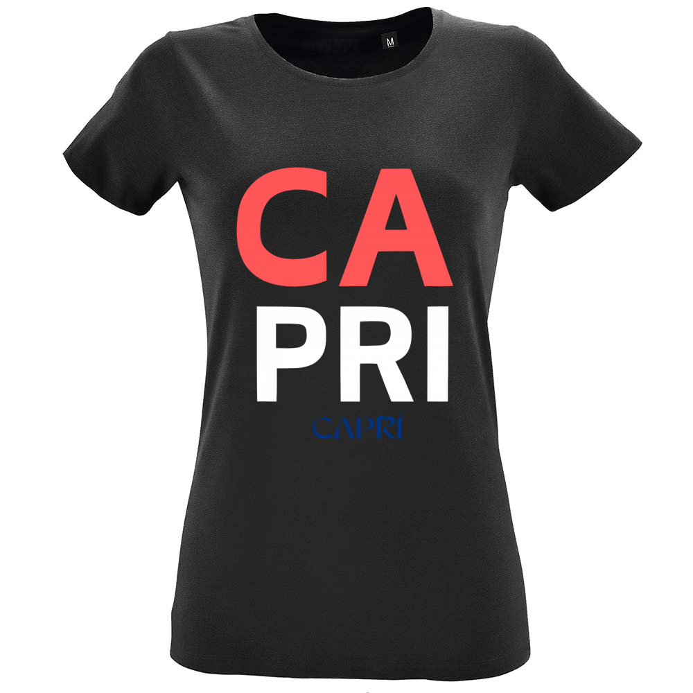 T-Shirt Women Fit CAPRI DESIGN SCRITTA ROSSA