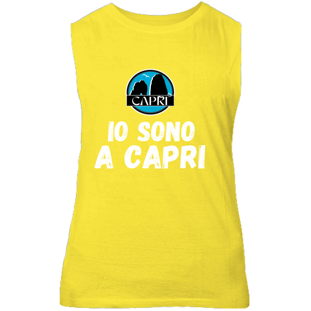Canotta Unisex IO SONO A CAPRI SCRITTA BIANCA
