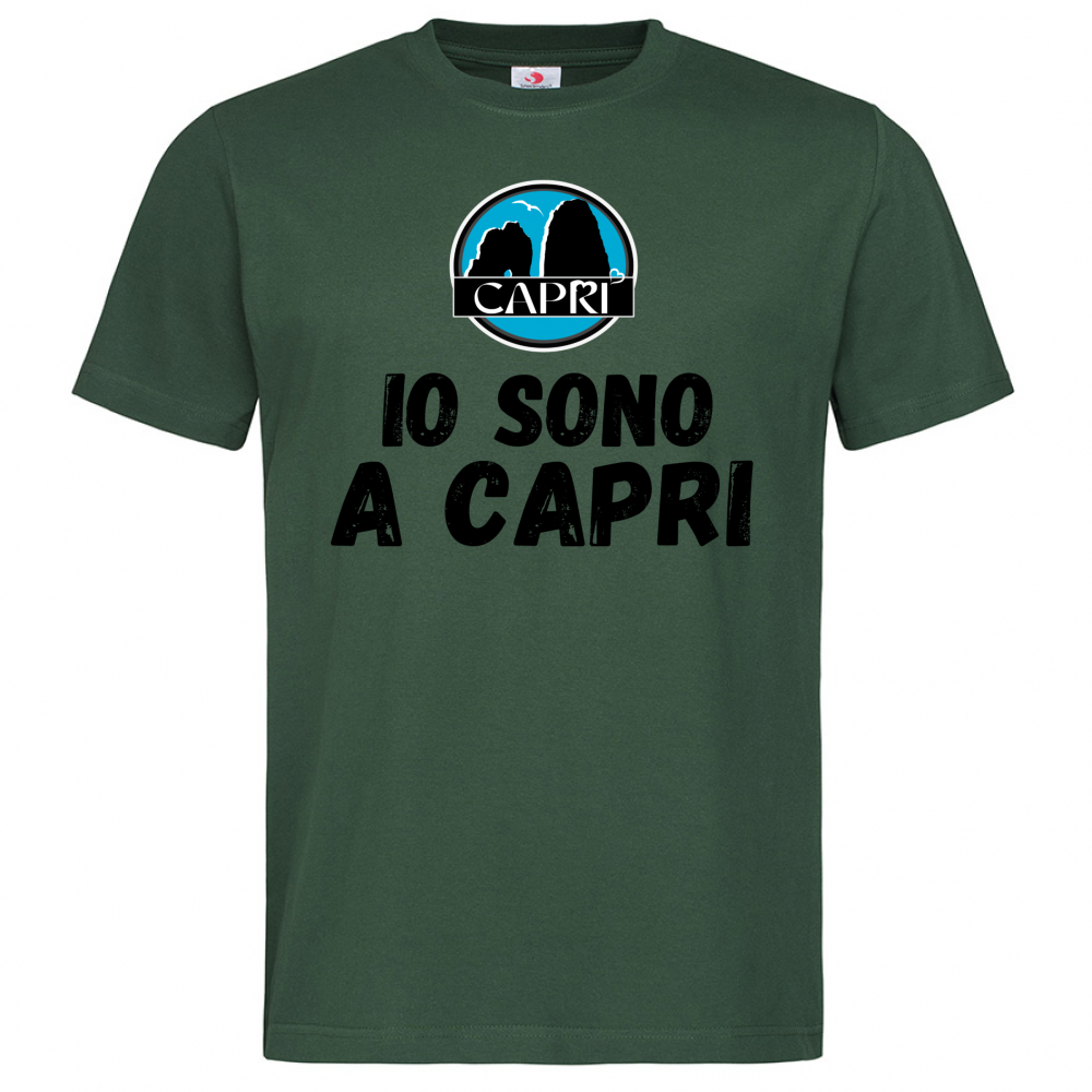 T-Shirt Men Premium IO SONO A CAPRI SCRITTA NERA