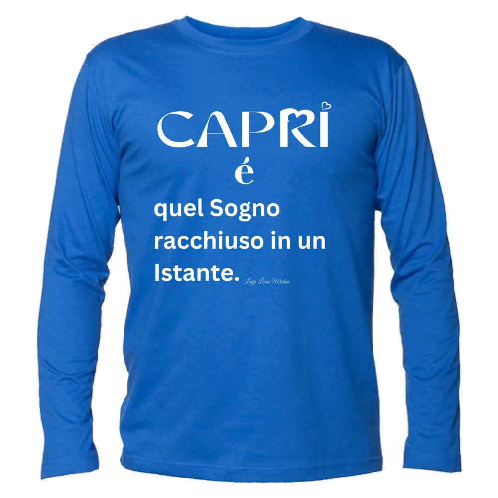 T-Shirt Unisex Manica Lunga Capri Sogno racchiuso in un istante scritta bianca