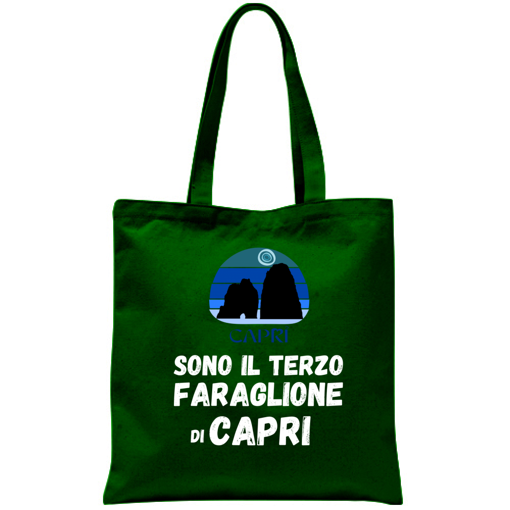 Bag I AM THE THIRD FARAGLIONE OF CAPRI WHITE WRITING