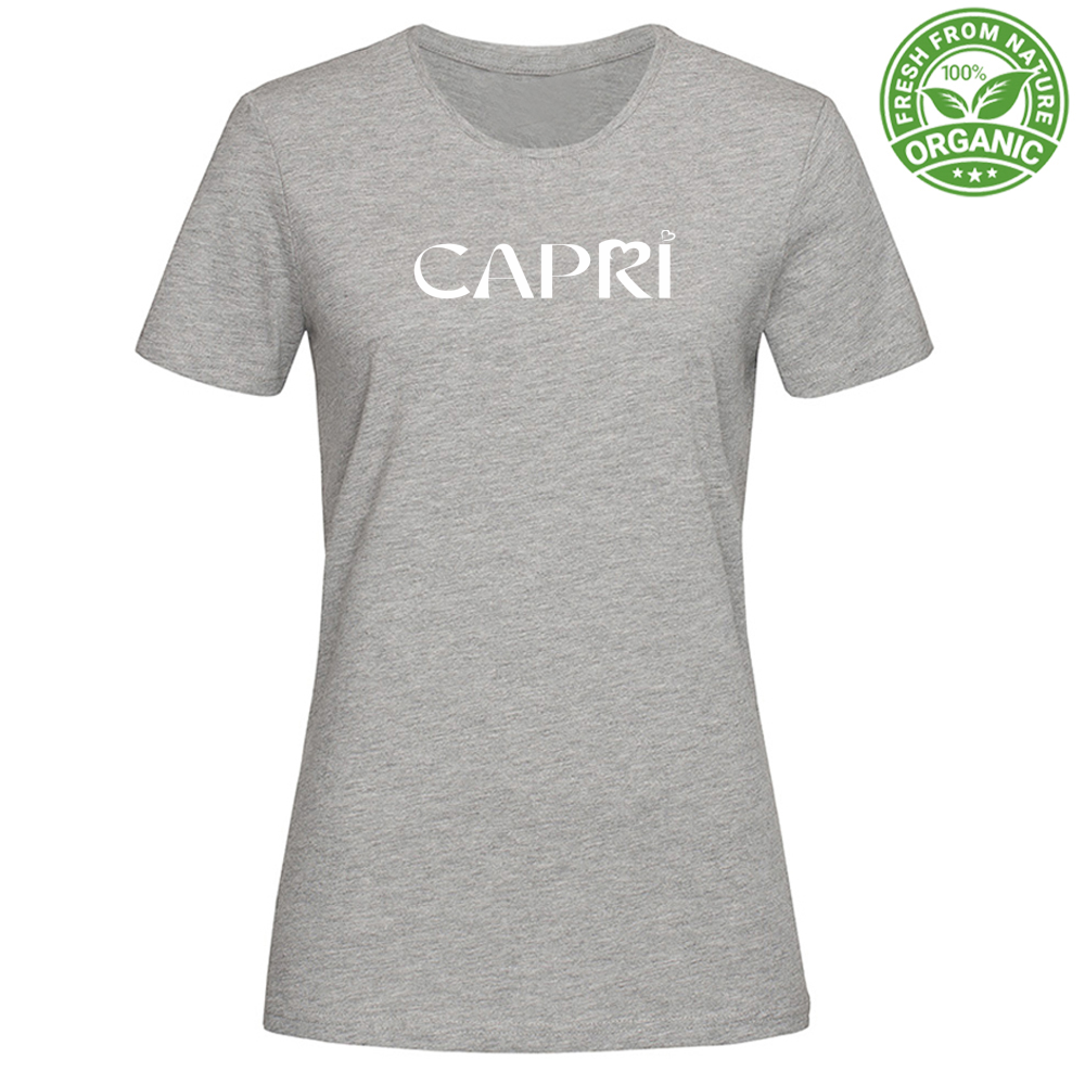 Woman Organic CAPRI MINIMAL T-Shirt WITH WHITE WRITING