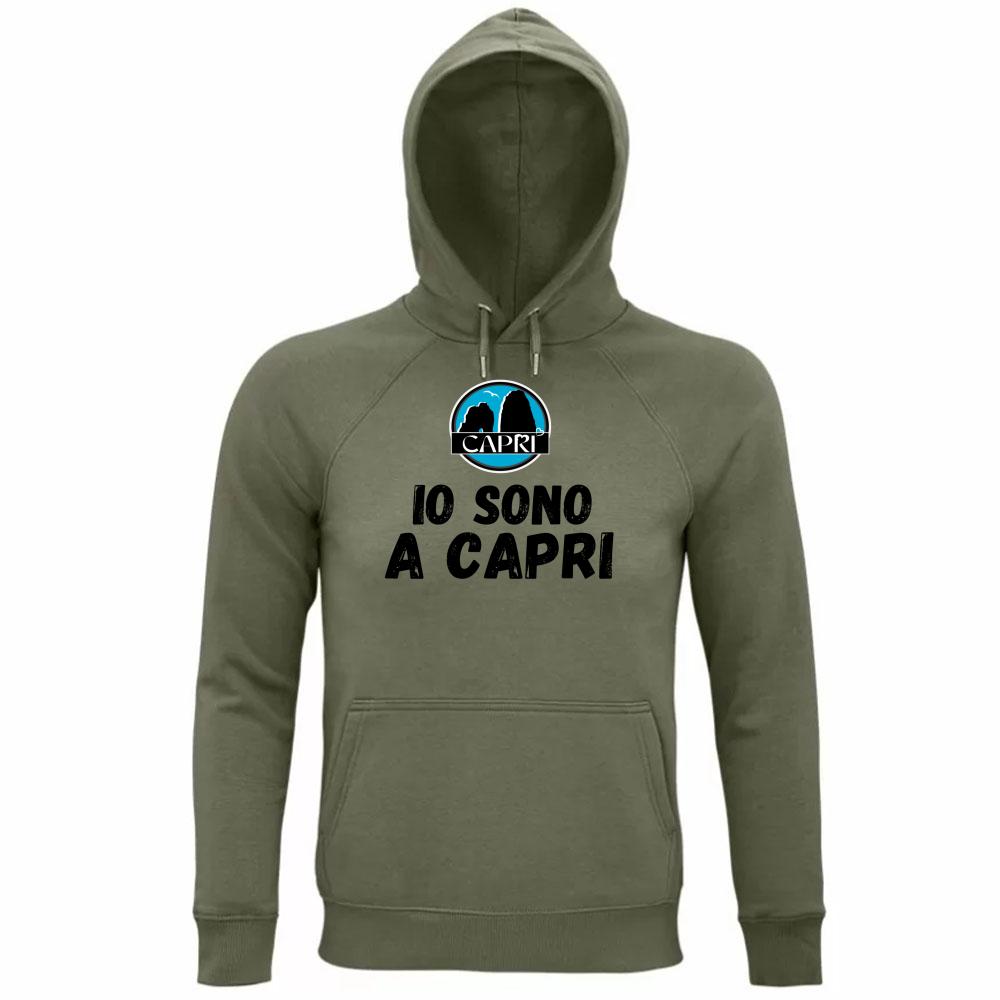 Unisex Organic Hoodie I AM IN CAPRI BLACK WRITING
