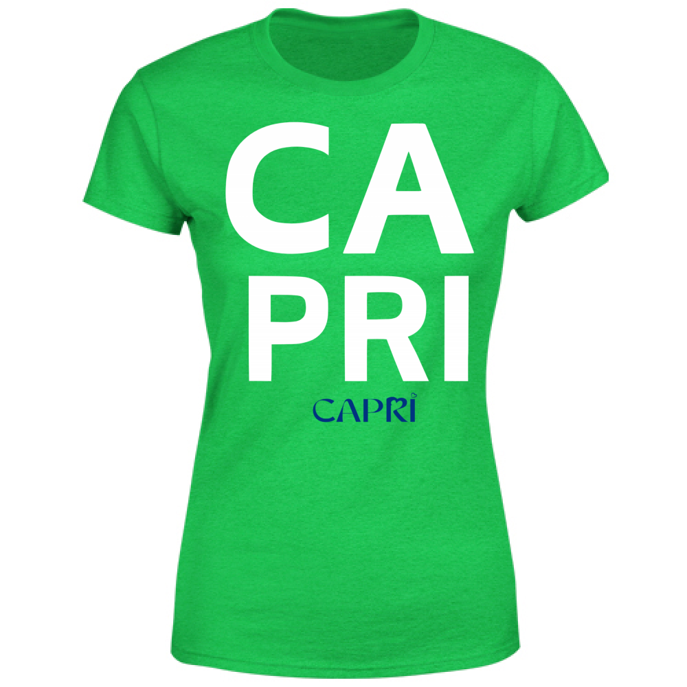 T-Shirt Donna CAPRI DESIGN SCRITTA BIANCA