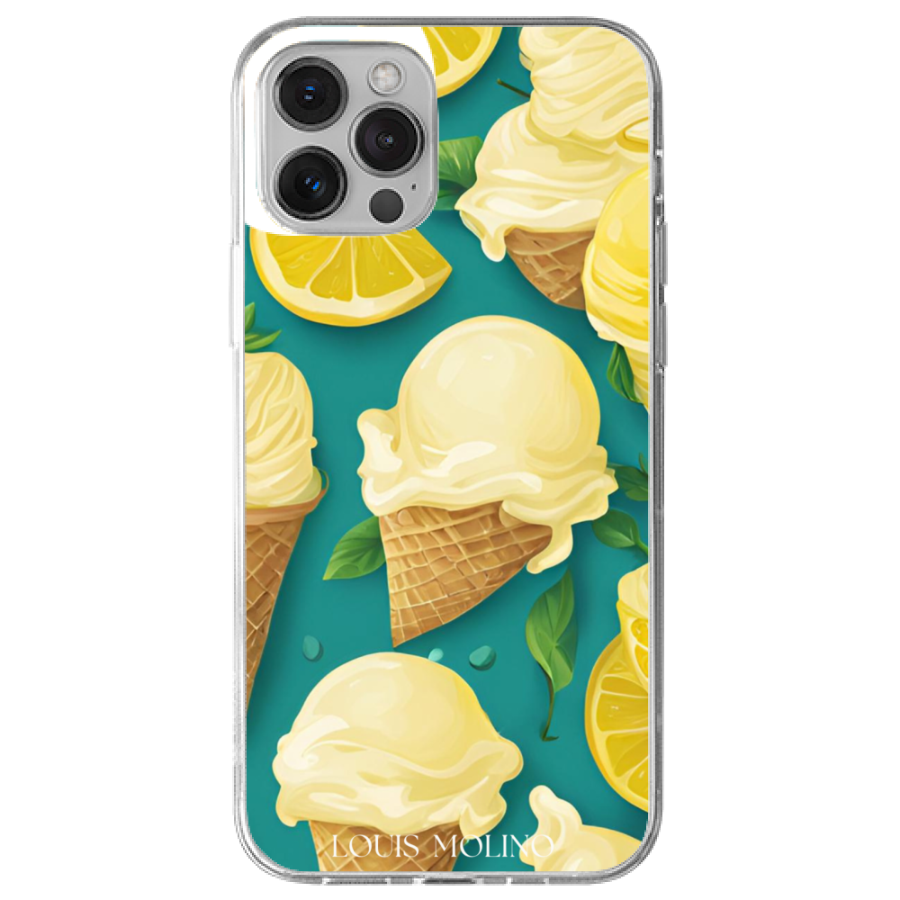 Rubber Cover iPhone 12 ICE CREAM LEMON CAPRI
