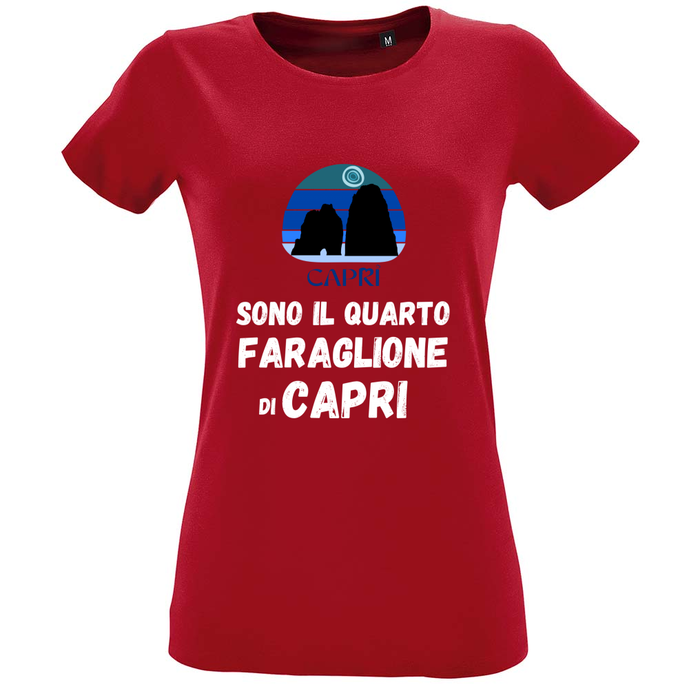 T-Shirt Women Fit SONO IL QUARTO FARAGLIONE DI CAPRI SCRITTA BIANCA