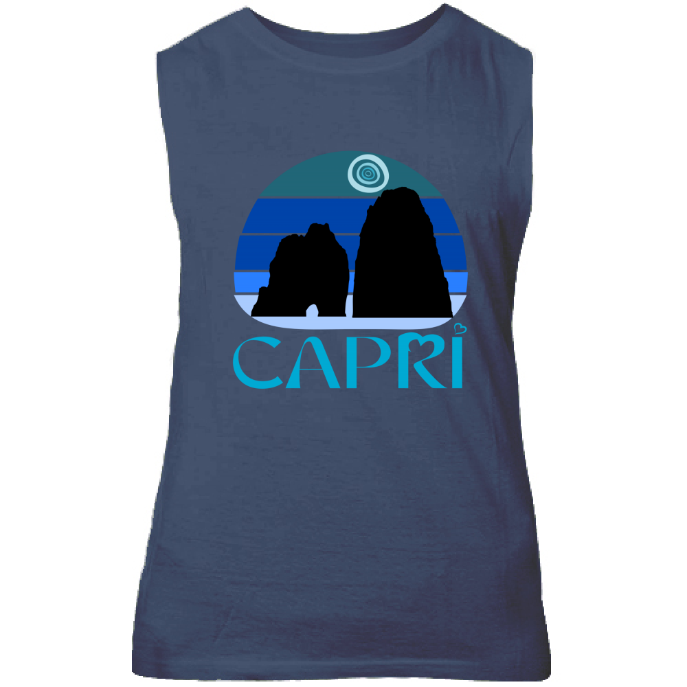 Canotta Unisex CAPRI VINTAGE TRAMONTO AZZURRATO