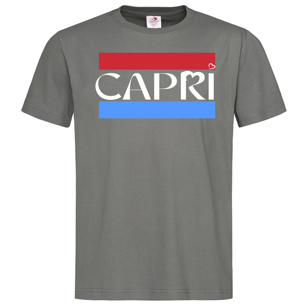 T-Shirt Men Premium CAPRI FASCIA ROSSO BLUE BIANCO