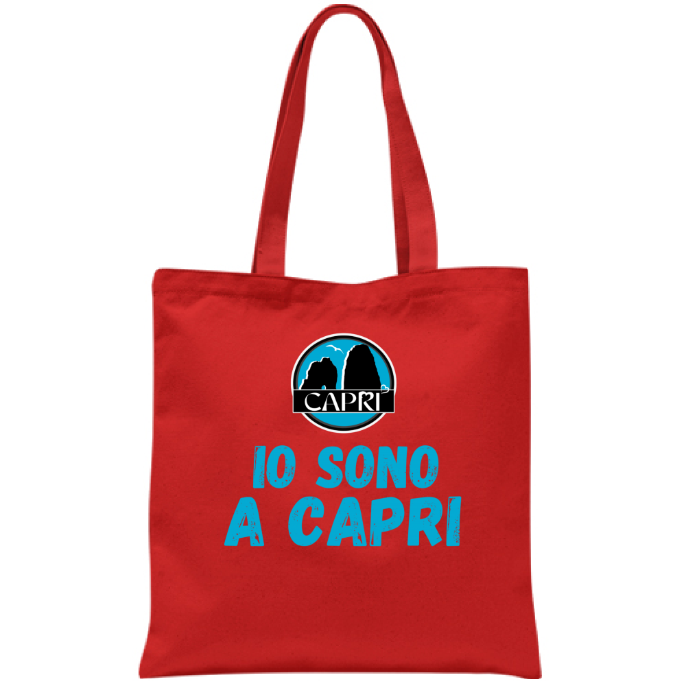 Borsa IO SONO A CAPRI SCRITTA AZZURRA