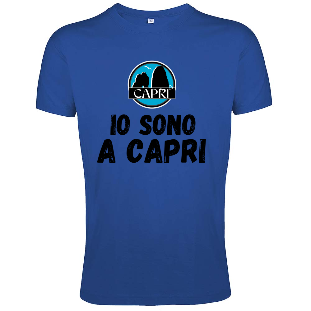 T-Shirt Men Fit IO SONO A CAPRI SCRITTA NERA