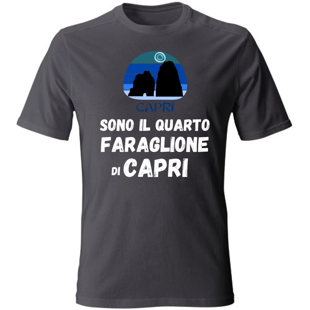 T-Shirt Unisex SONO IL QUARTO FARAGLIONE DI CAPRI SCRITTA BIANCA
