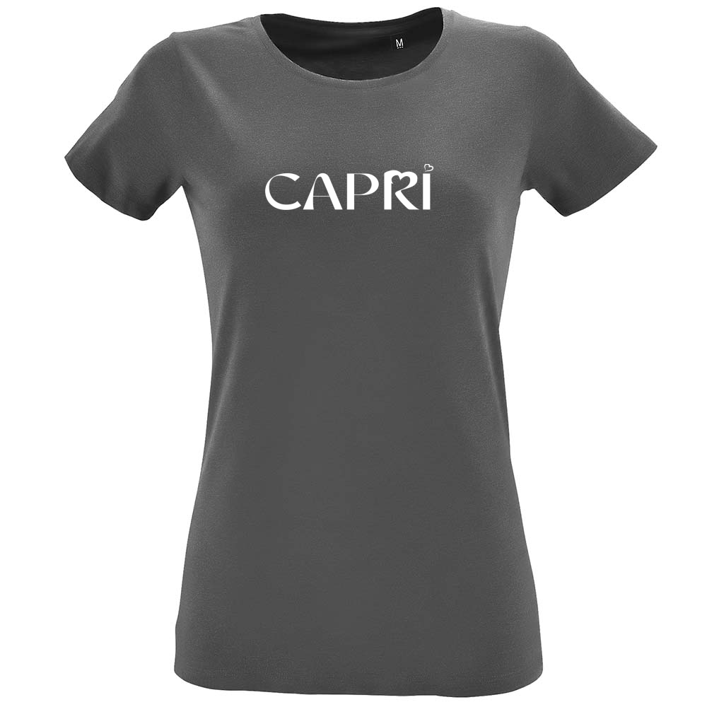 T-Shirt Women Fit CAPRI MINIMAL SCRITTA BIANCA