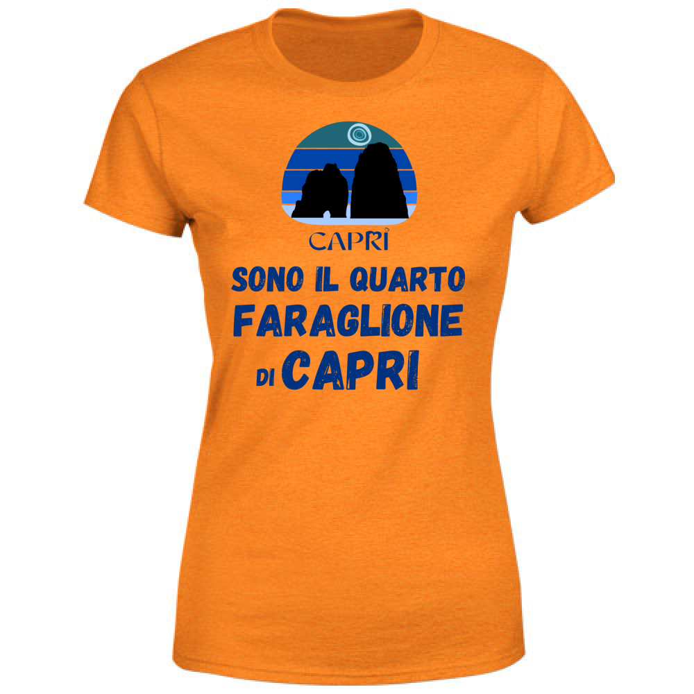 T-Shirt Donna SONO IL QUARTO FARAGLIONE DI CAPRI SCRITTA BLUE