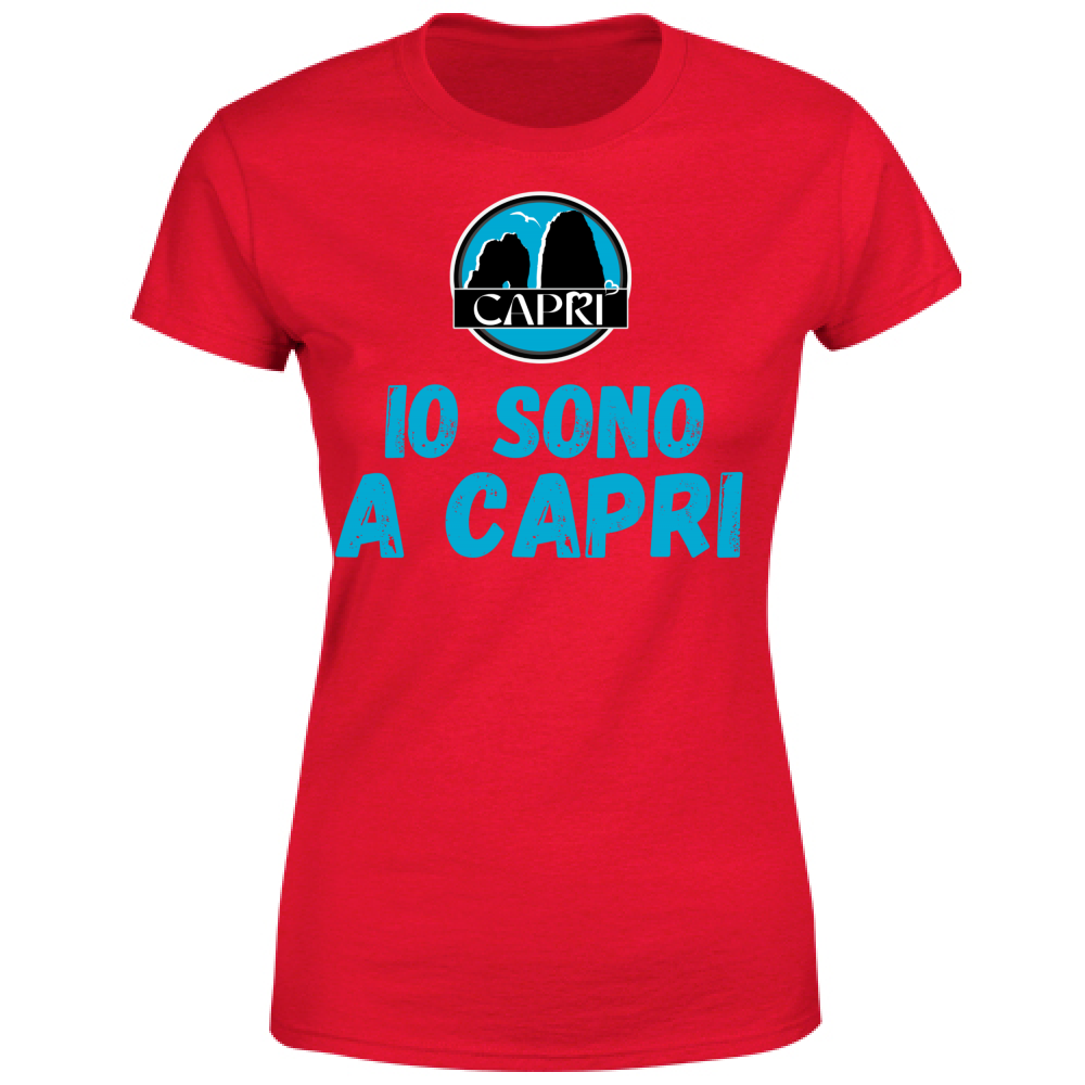 Women's T-Shirt I AM IN CAPRI BLUE WRITING
