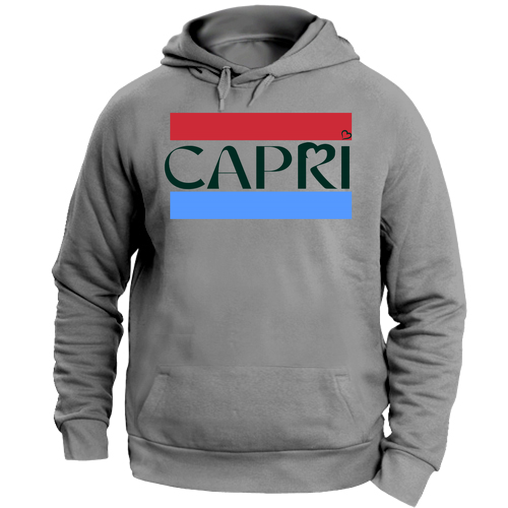 Unisex Hoodie Large CAPRI RED BLUE BAND BLACK WRITING