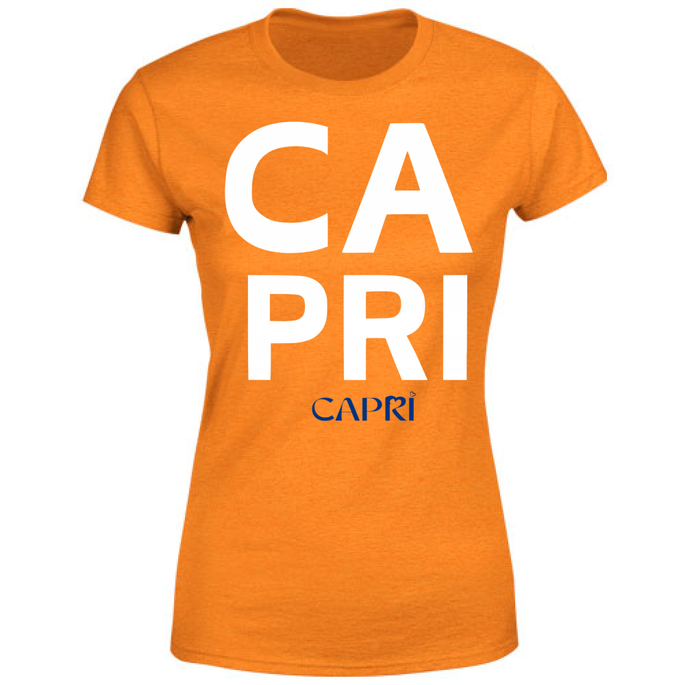 T-Shirt Donna CAPRI DESIGN SCRITTA BIANCA