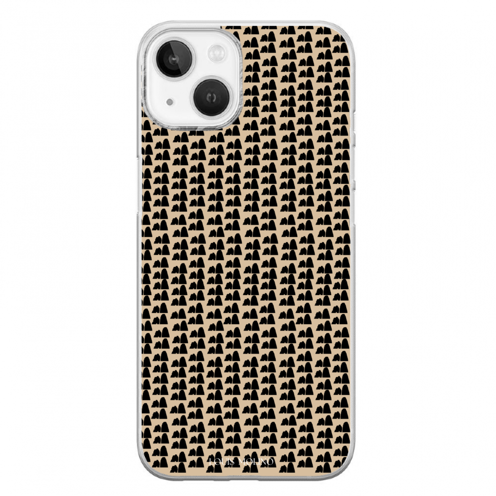 Rubber Cover iPhone 14 Plus FARAGLIONI IN CREAM SMALL AND BLACK