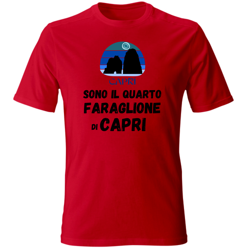 T-Shirt Unisex Large SONO IL QUARTO FARAGLIONE DI CAPRI SCRITTA NERA