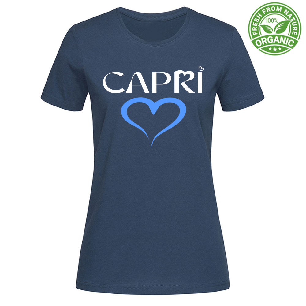 T-Shirt Woman Organic CAPRI CUORE AZZURRO