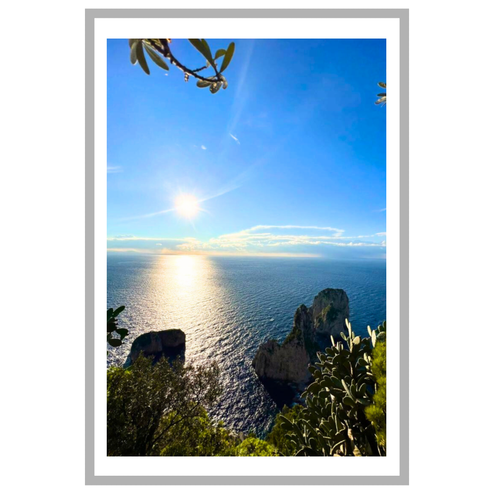 Poster con Cornice 40x60 Capri Alba tra cielo e Mare