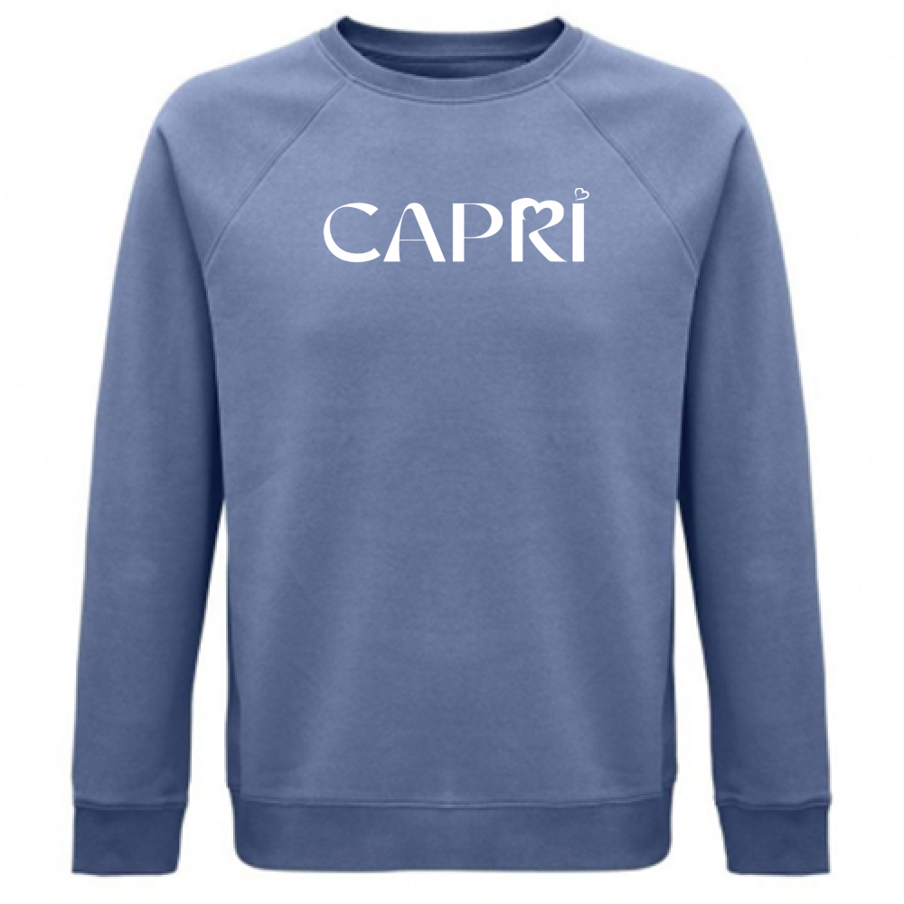 Unisex Organic Sweatshirt CAPRI MINIMAL WHITE WRITING