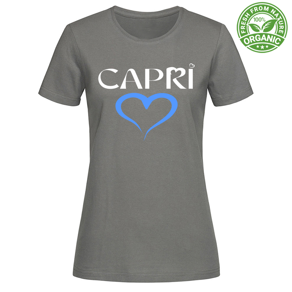 T-Shirt Woman Organic CAPRI CUORE AZZURRO