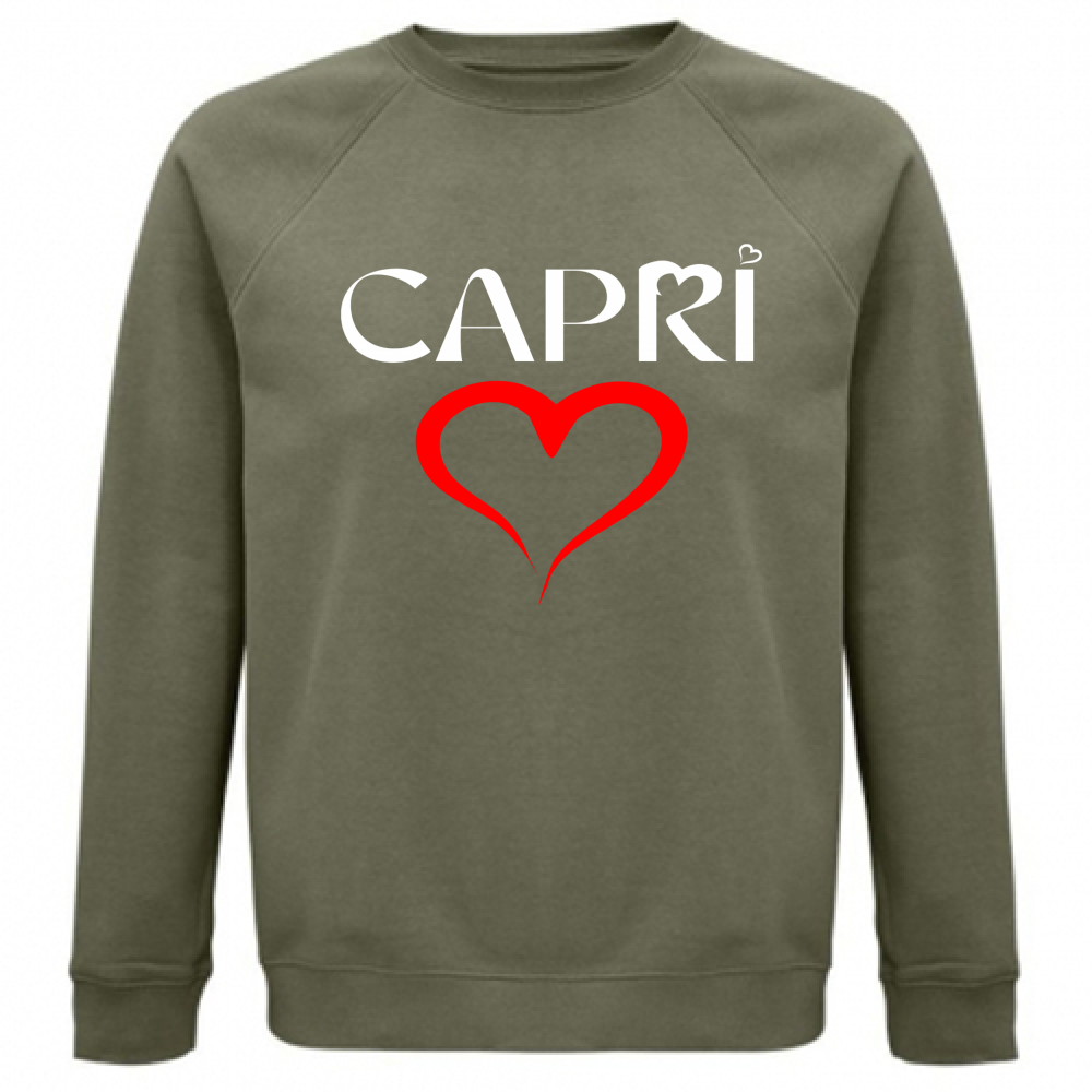 Felpa Unisex Organica CUORE CAPRI ROSSO